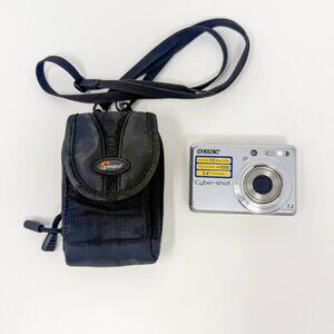 Sony Cyber Shot DSC-S730 7.2MP Digital Camera Silver TESTED WORKING with Case